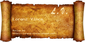 Lorenz Vince névjegykártya